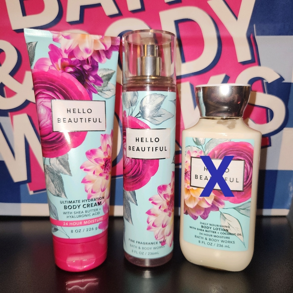 B&BW🌸🤍🍑😘 Hello Gorgeous Fragrance & Lotion Set Bath & Body Works